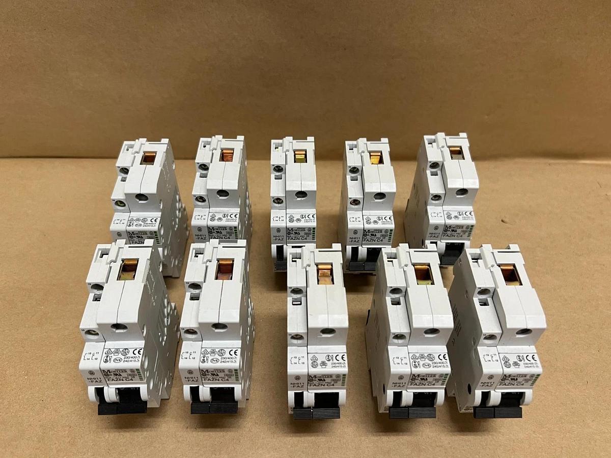 Used Moeller FAZN C4 1 Pole Circuit Breaker, 230/400V, 4A - Lot of 10