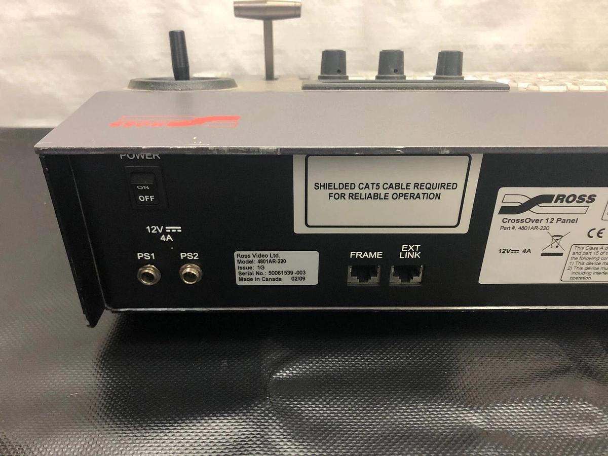 Used Ross Crossover 12 Panel 4801AR-220 Video Production Unit