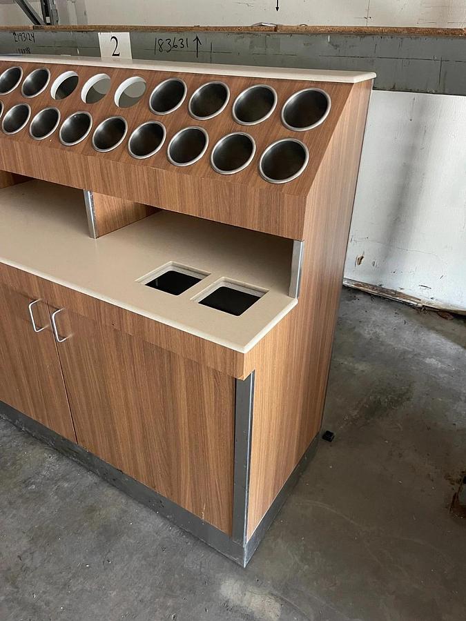 Used Custom Rolling Condiment Holder/Cabinet