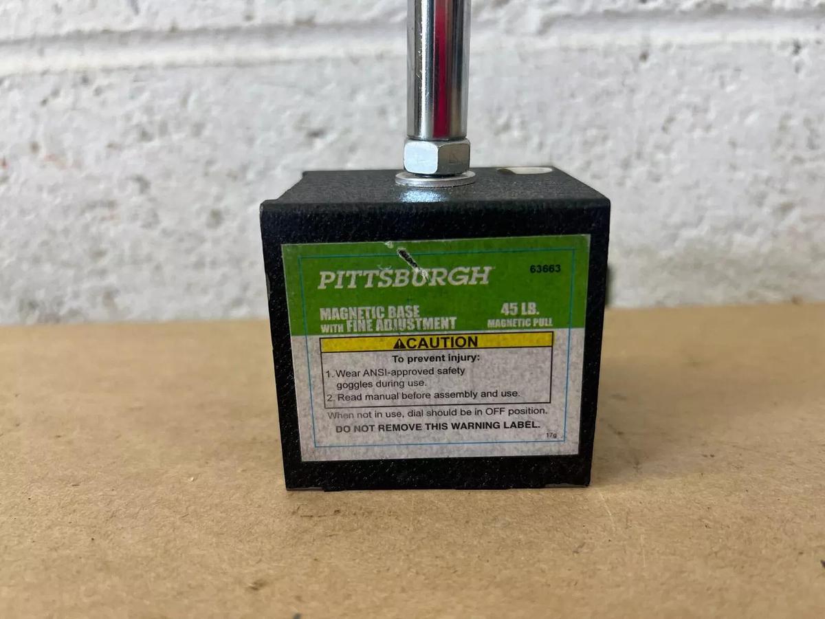 Used Pittsburgh 63663 Magnetic Base w/ Fine Adjustment, No On/Off Switch