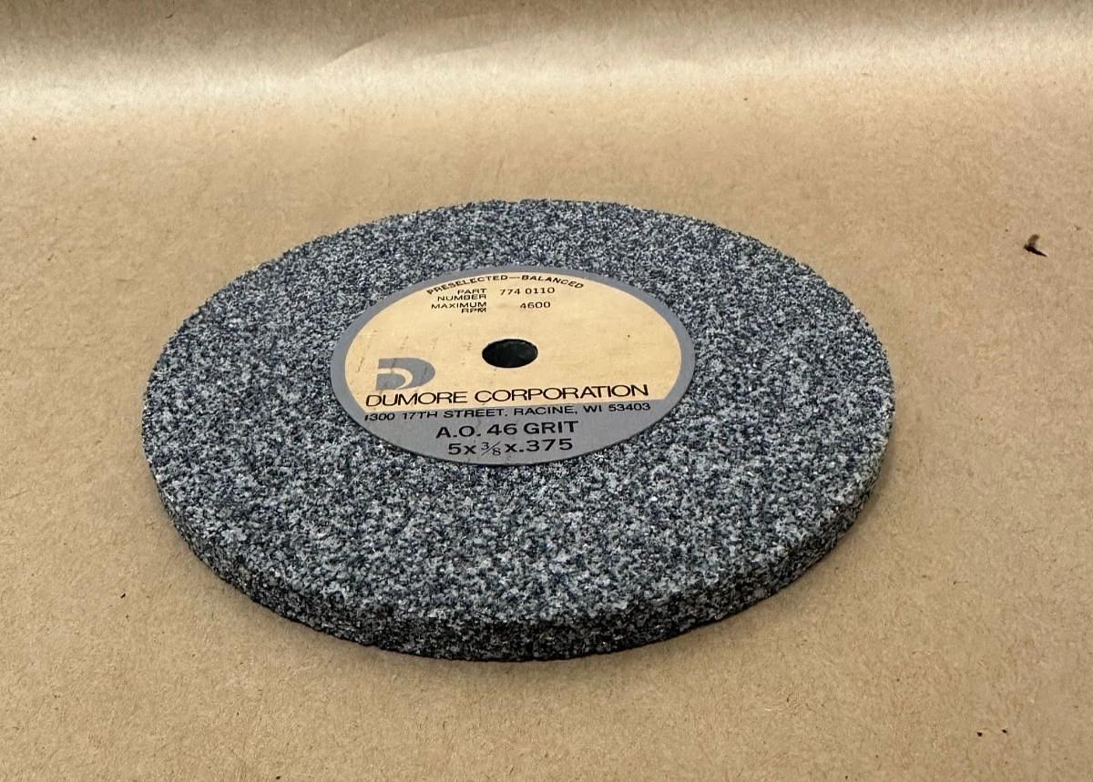 Used Dumore Corp 774-0110 Aluminum Oxide 46 Grit 5”x3/8”x3/8” Grinding Wheel *NEW*