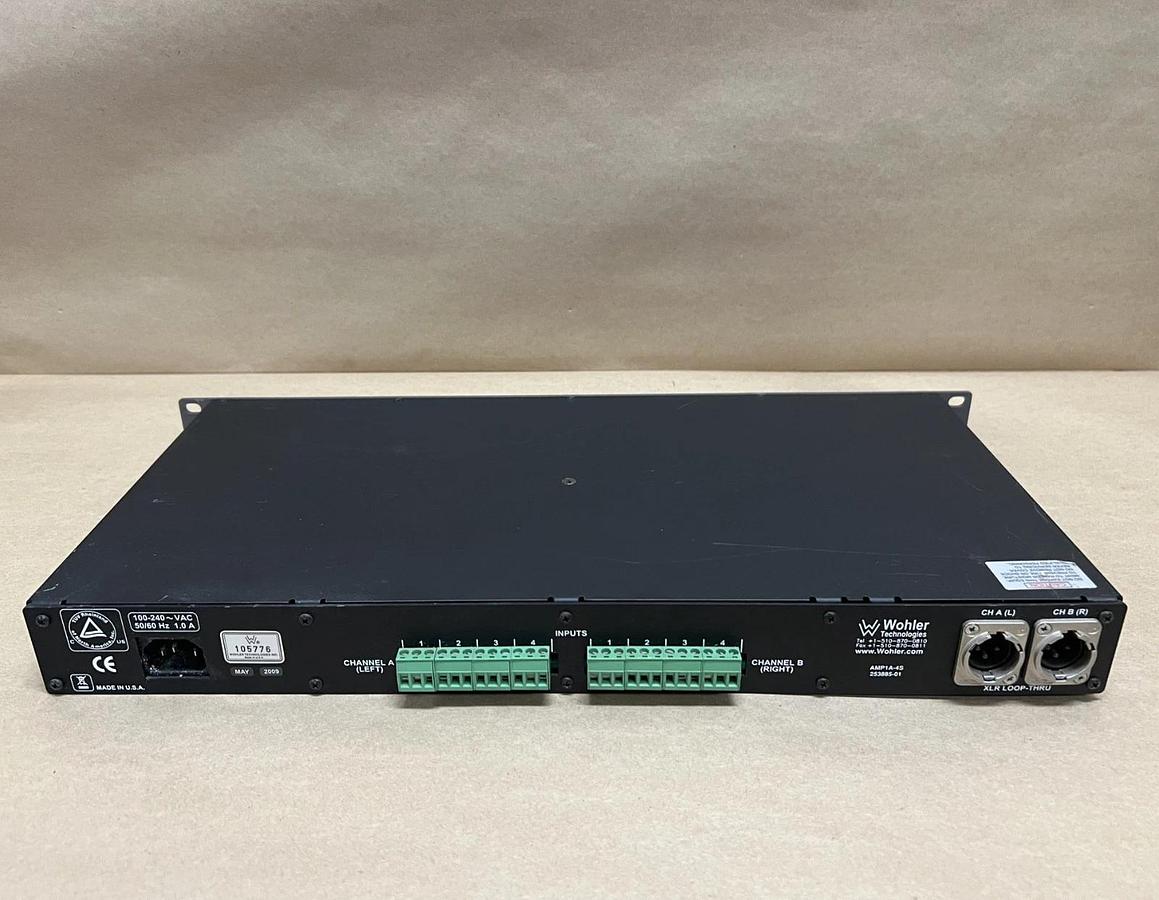 Used Wohler Technologies AMP1A-4S Analog Audio Monitor Panel (Missing Knob)