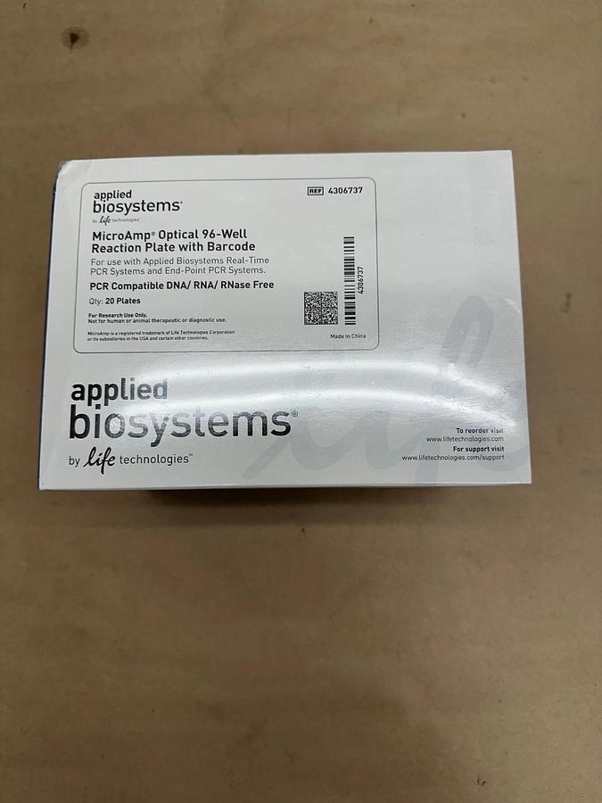 Used Applied Biosystems 4306737 Microamp Optical 96-Well Reaction Plate with Barcode