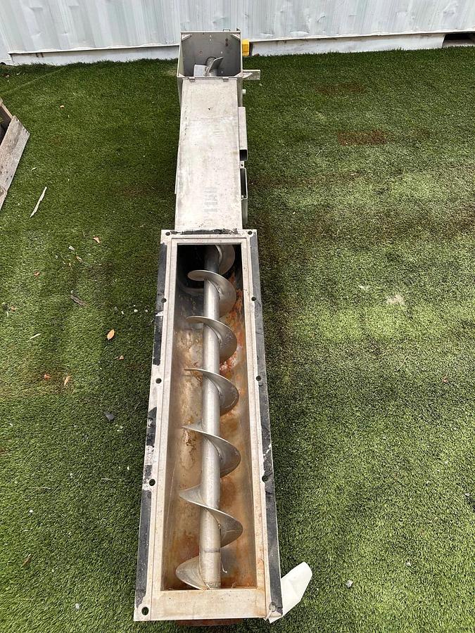 Used Previero SCE200 Stainless Steel Auger, 10” Trough, 9” Stick, 8” Flight, 8’2” L