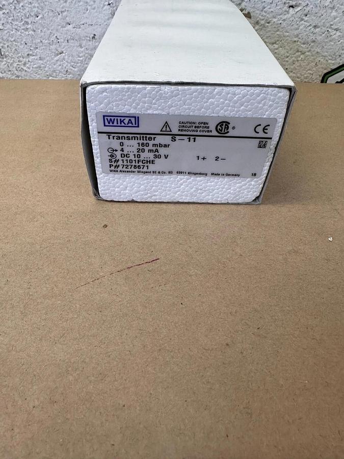 Used Wika - 7278671 - Pressure Transmitter S-11 - 0-160 mbar