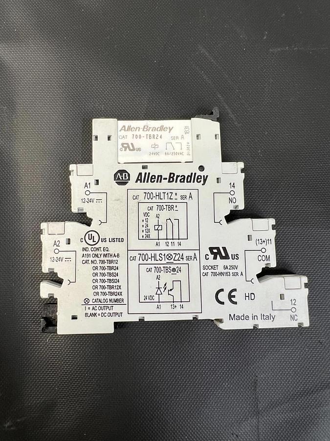Used Allen Bradley 700-HLT1Z Series A Socket w/ TBR24 Relay - Lot of 3
