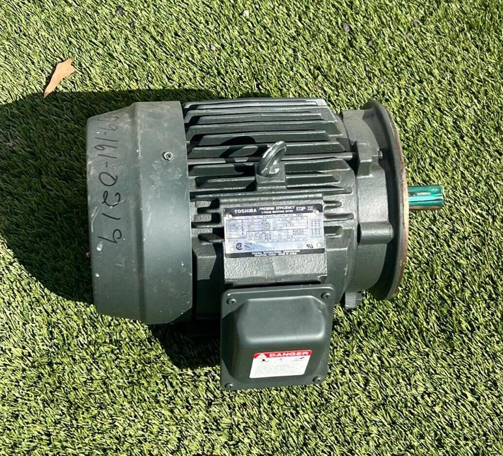Used Toshiba B0034FLT2AYH 3-Ph Induction Motor EQP III, 230/460V, 60Hz, 4 pole, 3HP