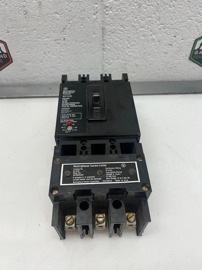 Used Westinghouse MCP13300 Motor Circuit Protector 3 Pole, 600 VAC