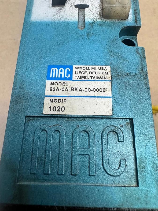 Used MAC 82A-0A-BKA-00-0006 Solenoid Valve