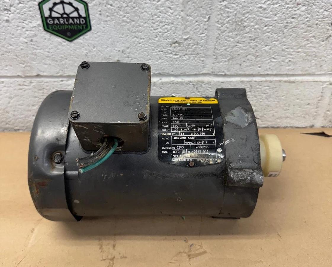 Used Baldor Reliance KM3454 1/4Hp Motor @ 1725RPM, C-Face, 230/460V, 1.3/0.65A