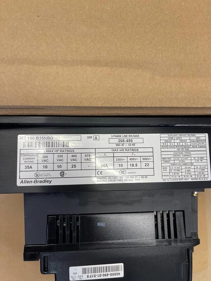 Allen-Bradley 150-B35NBD Smart Motor Controller Ser A 200-480V 3-Ph 50/60Hz