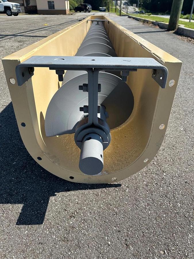 Used Industrial Screw Conveyor 51’ L, 16” Stick, 17” Trough, 15-1/2” Flights, 7.5Hp
