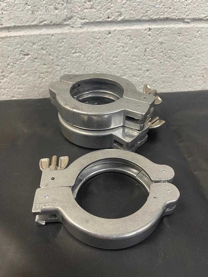 Used 2-1/2” Tri-Clamp Cover, Single Pin Heavy Duty Stainless Steel 304, Lot of 3