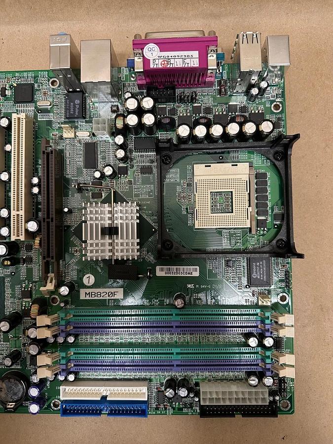 Used MB820F Motherboard, Missing Pieces
