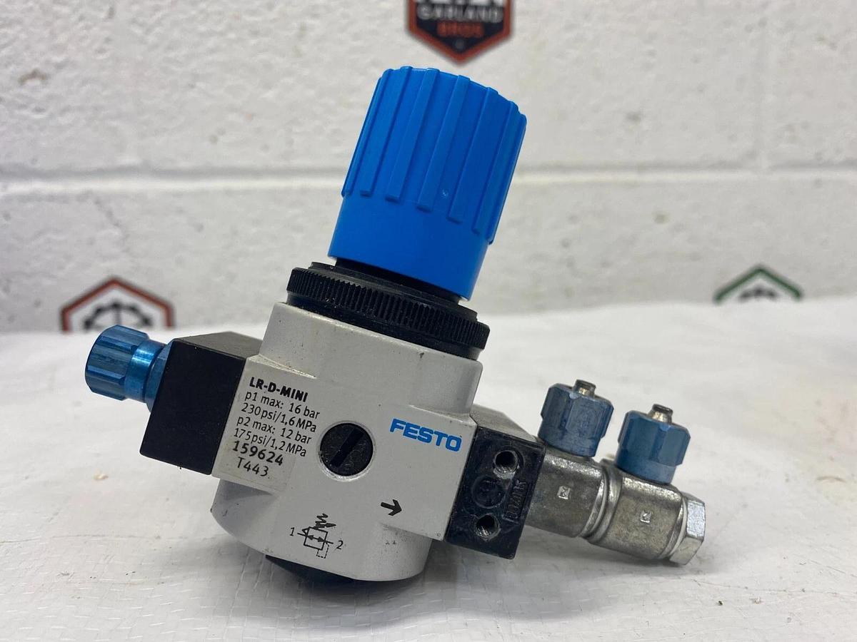 Used Festo LR-D-MINI T443 Pressure Regulator P1 Max: 16bar 230 psi/1,6 MPa