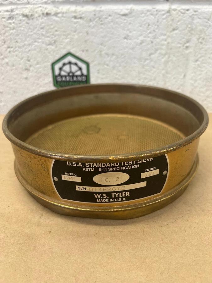 Used W.S. Tyler No. 12 1.70mm U.S.A. Standard Testing Sieve
