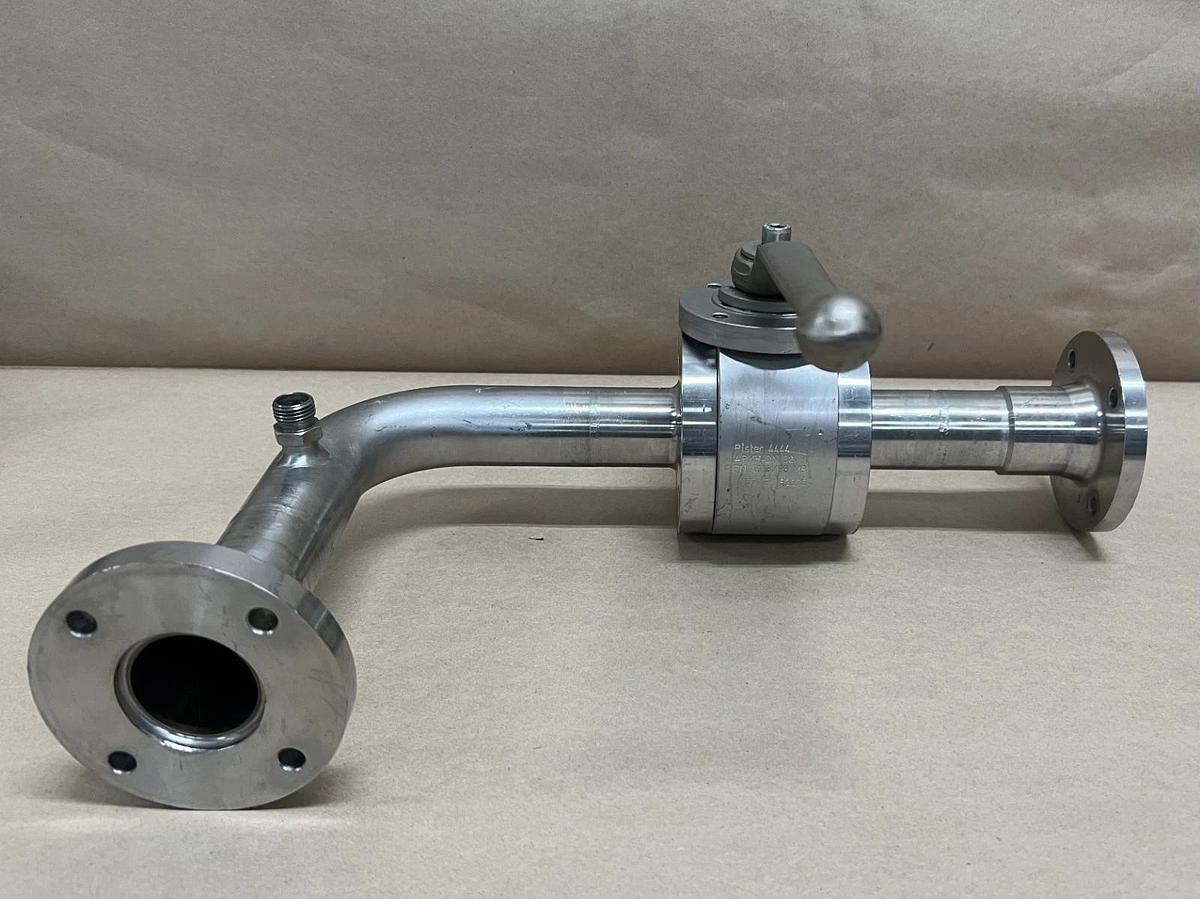 Used Pister DN32, PN40 SS High Pressure 2-Way Ball Valve Assembly