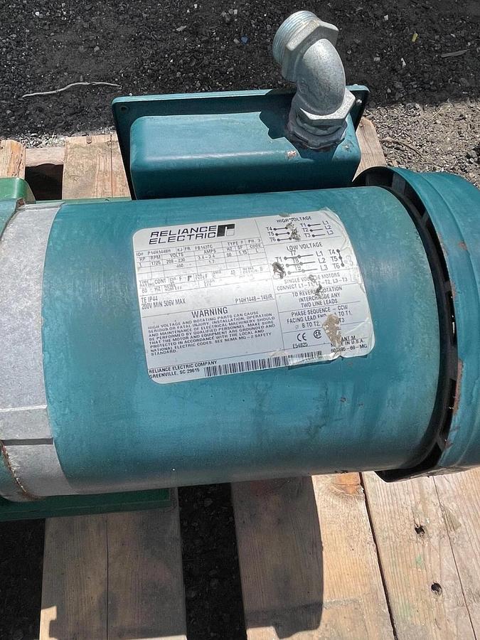 Used Reliance Electric P14H1448H Type P Motor w/ Dodge Tigear Gear Reducer