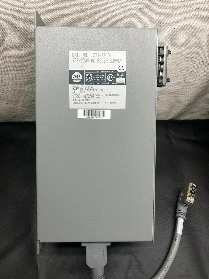 Used Allen Bradley 1771-A3B1 Ser A, 12 Slot Power Chasis, 1771-P7 Ser D Power Supply