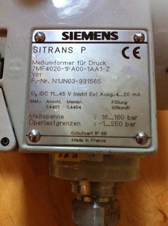 Used SIEMENS Sitrans P Transmitter 7MF4020-1FA00-1AA1-Z