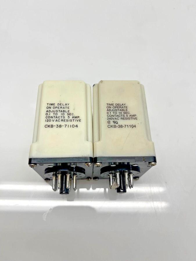 Used Potter & Brumfield CKB-38-71104 Time Delay Adjustable 0.1-10s 120VAC Input (2)