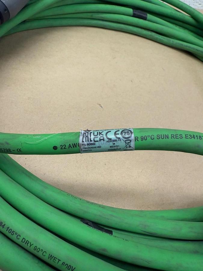 Used Allen-Bradley 2090-CFBM7DF-CEAA25 Feedback Cable, Ser A, 22 AWG, 15m