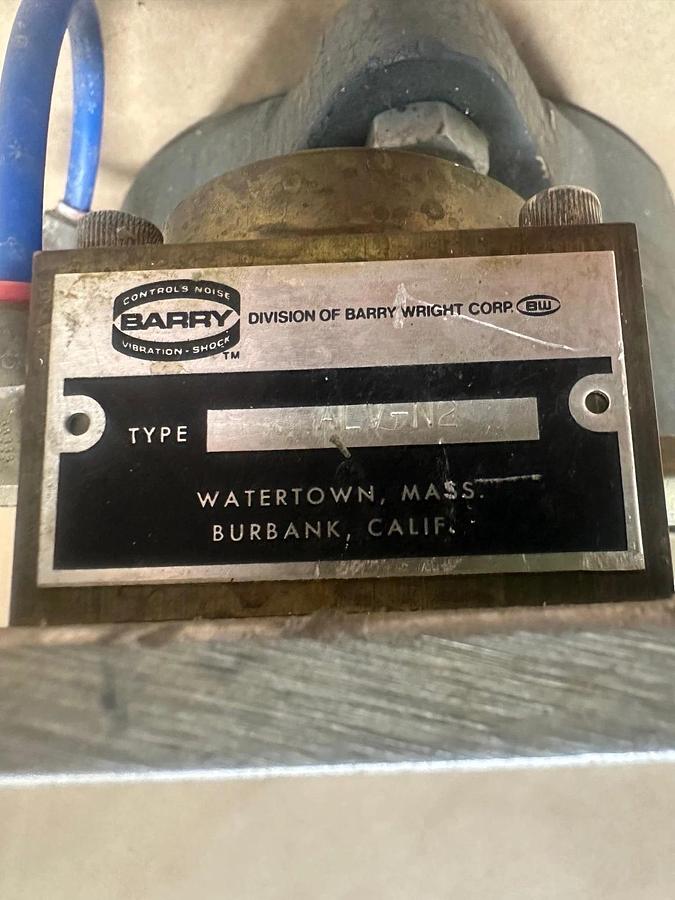 Used Compression Air Springs w/ Barry ALV-N2 Serva-Levl Vibration Isolation System