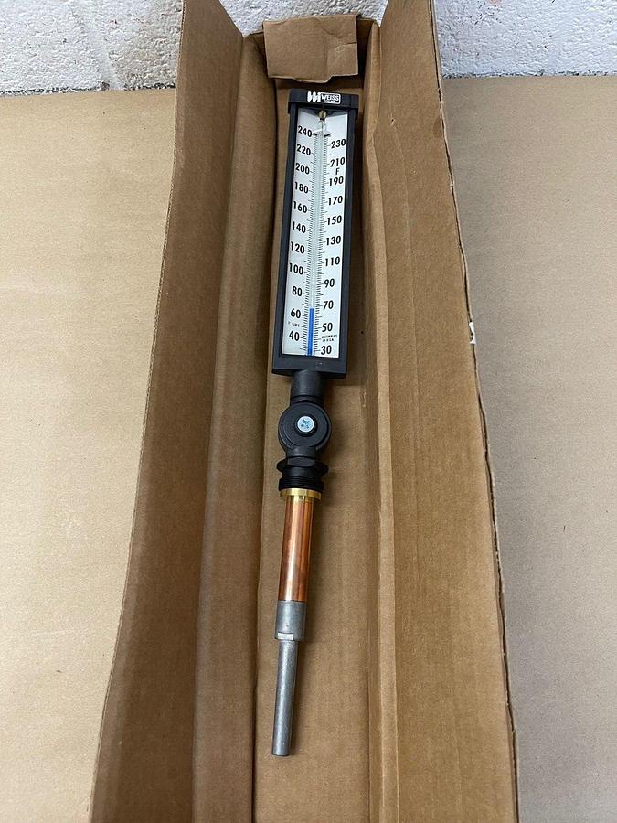 Weiss Instruments 9VU6-240 Thermometer, 30/240 Degrees F, 6” Stem