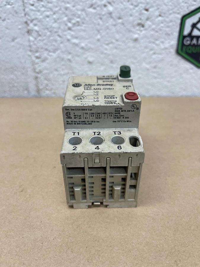 Used Allen-Bradley 140-MN-0160 Motor Starter/Circuit Breaker, Series C, 3 Phase, 600V