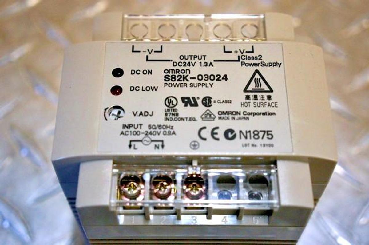 Used Omron 24V @ 1.3Amp S82K-03024 Power Supply 100-240V Input