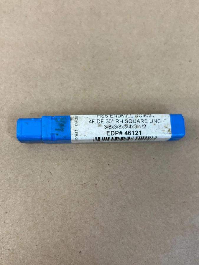 Niagara Cutter HSS Endmill DC402 RH Square UNC 3/8x3/8x3/4x3-1/2