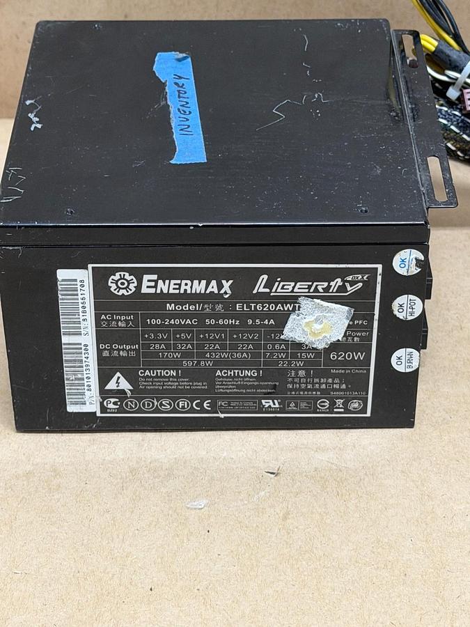 Used ENERMAX ELT620AWT 620 Watt Semi-Modular Internal Power Supply