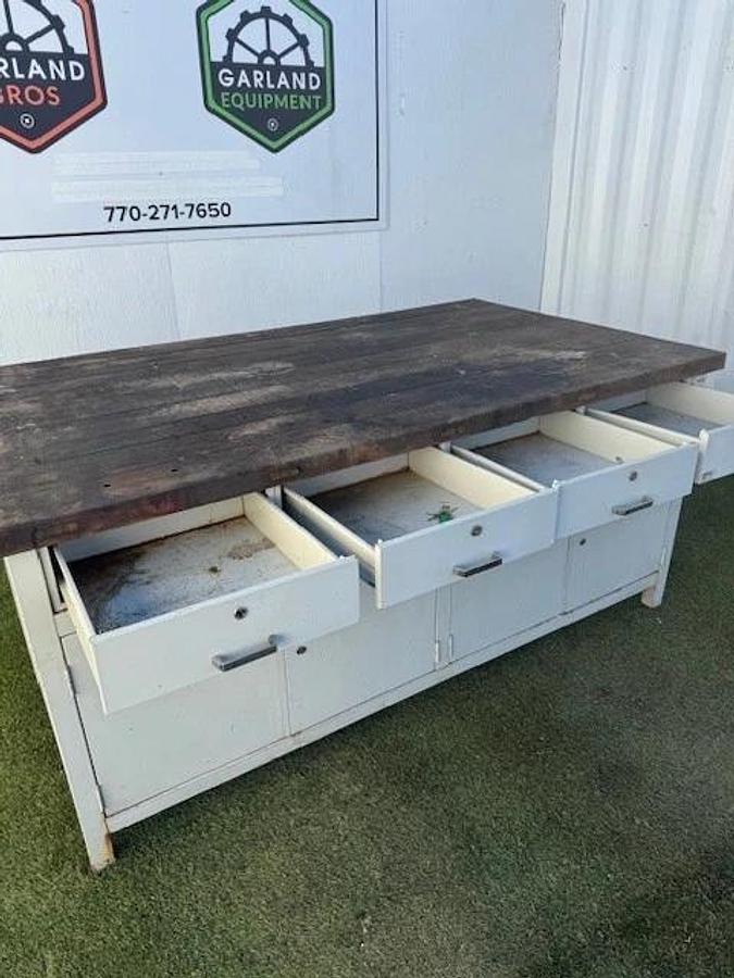 Used Dimmetal Industrial Shop/Storage Desk & Table, 4-Drawer, W:78-3/4” D:46” H:36”