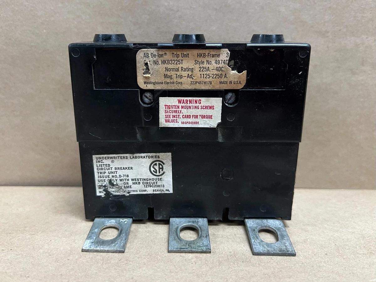Used Westinghouse HKB3225T 225A De-ion Circuit Breaker Trip Unit