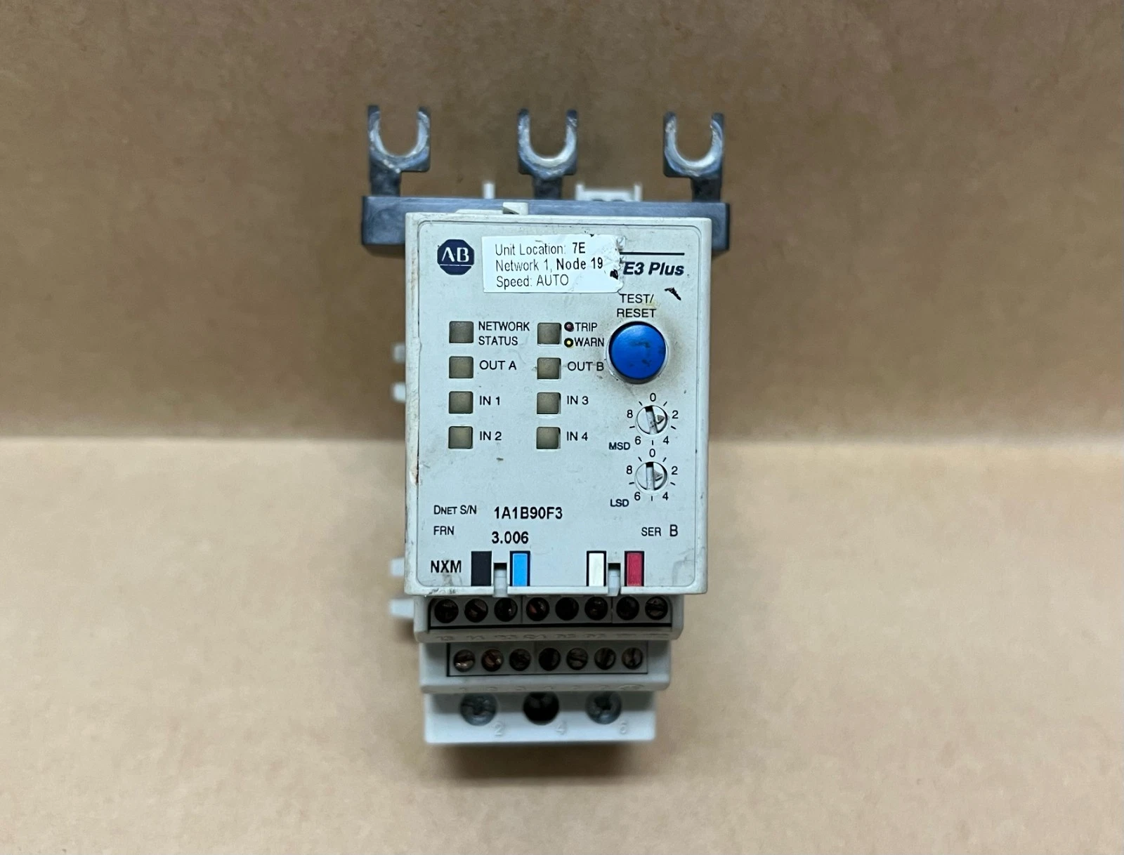 Used Allen Bradley 592-EC2DC Ser B, E3 Plus DeviceNet Solid-State Overload Relay