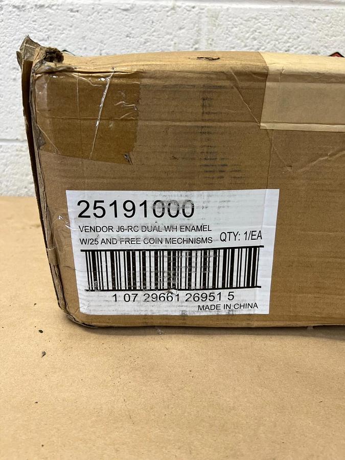 Used 25191000 Vendor J6-RC Dual WH Enamel Feminine Hygiene Dispenser