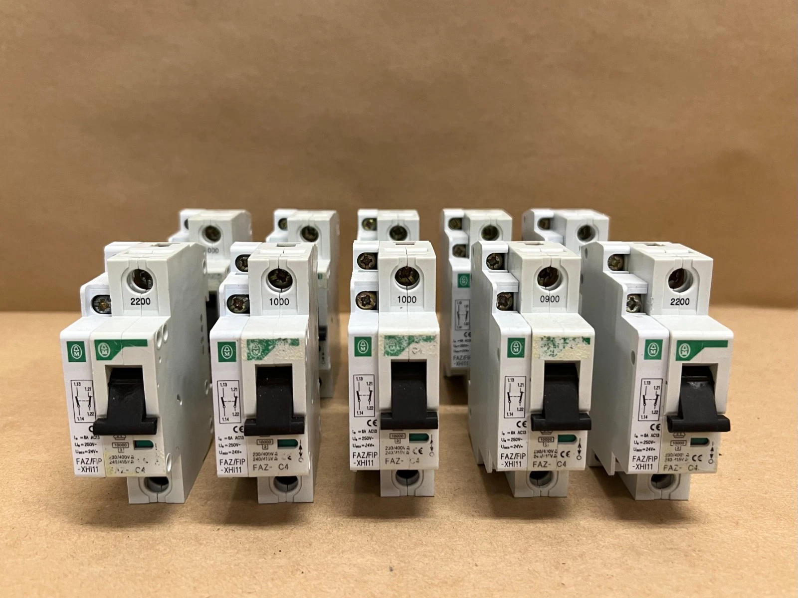 Used Moeller FAZ-C4 4A, 1P Circuit Breakers - Lot of 10