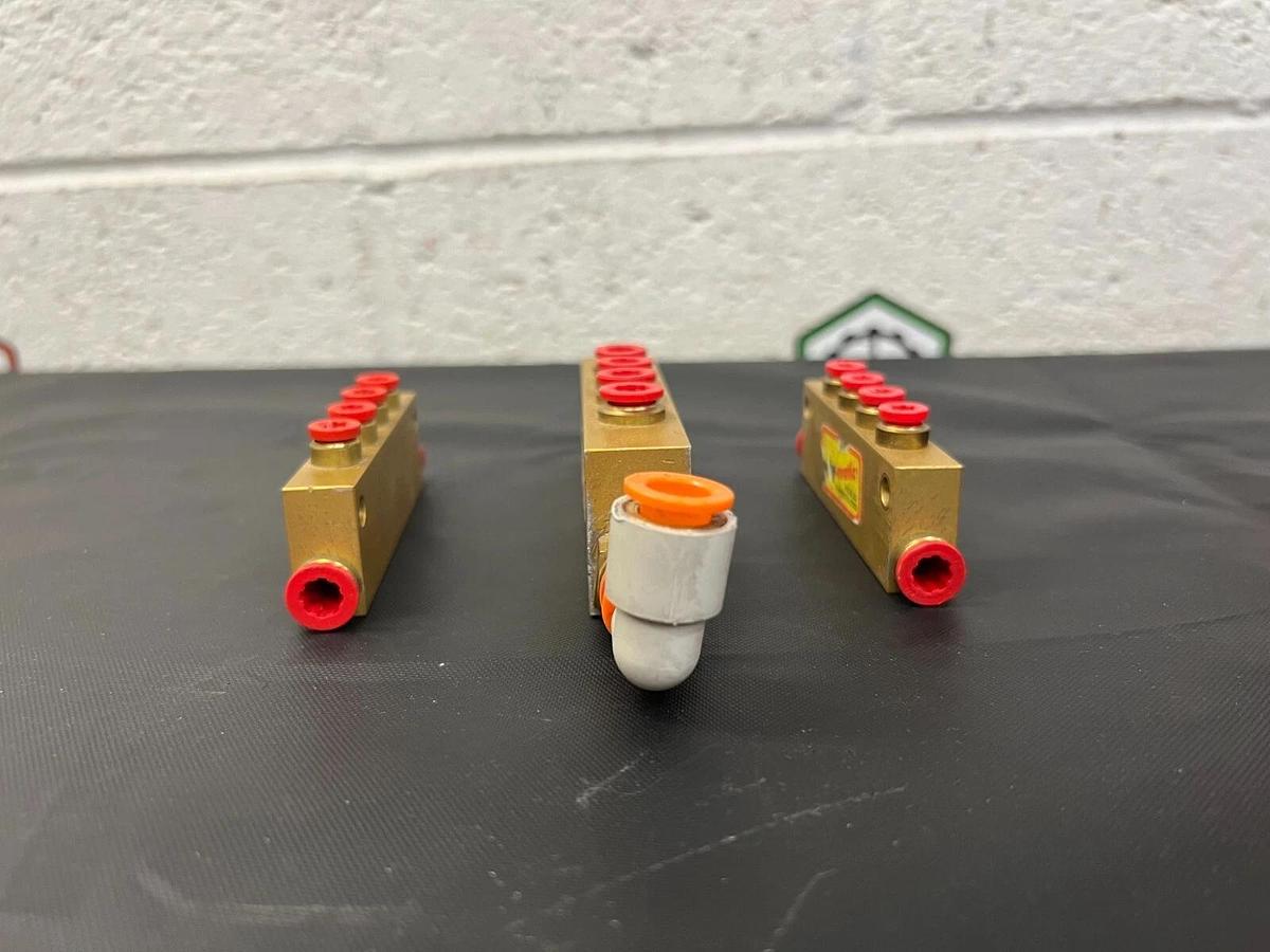 Used NyCoil Poly-matic 6 Plug Manifold Block  - Lot of 3