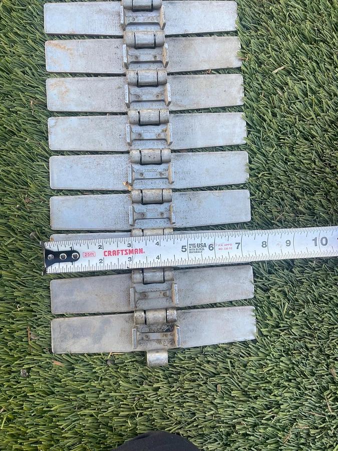 Used Rexnord SS881 BC82 Stainless Steel Side Flexing Tabletop Chain L:102", W:7.5"