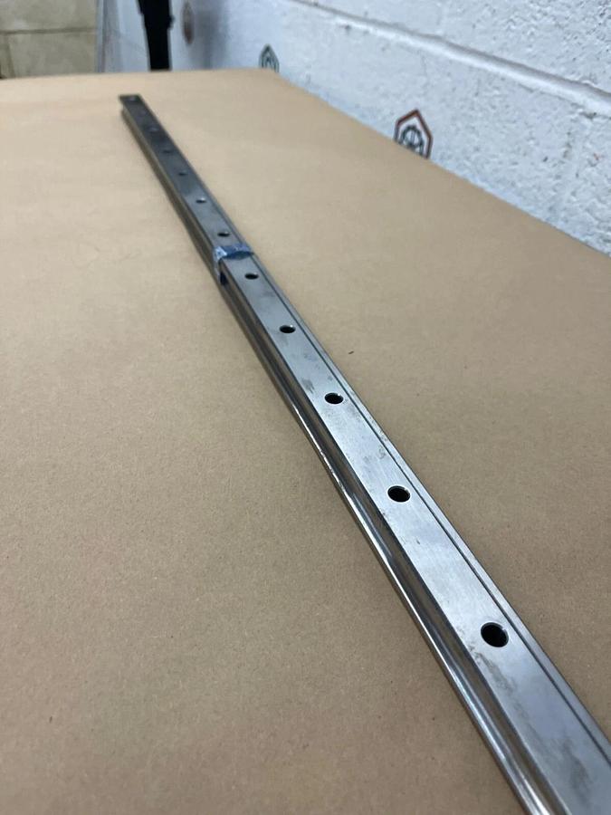 Used THK Caged Ball Linear Motion Guide Rail, 29 7/8” Long, 7/8” Wide