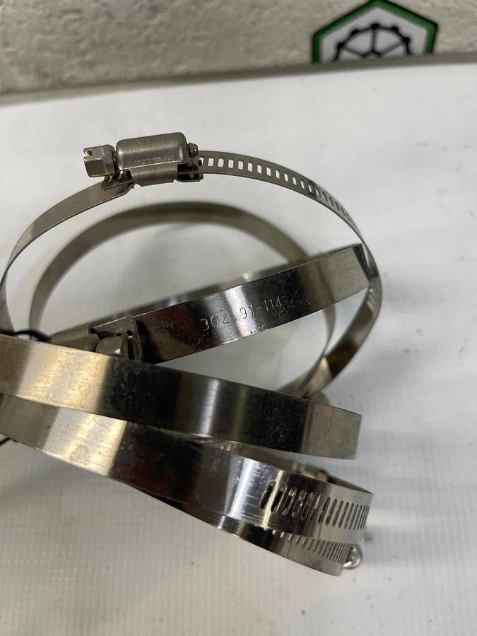 Used Hose Pipe Clip Clamps 304-91-114 Stainless Steel Hose Clamps (6 pieces)