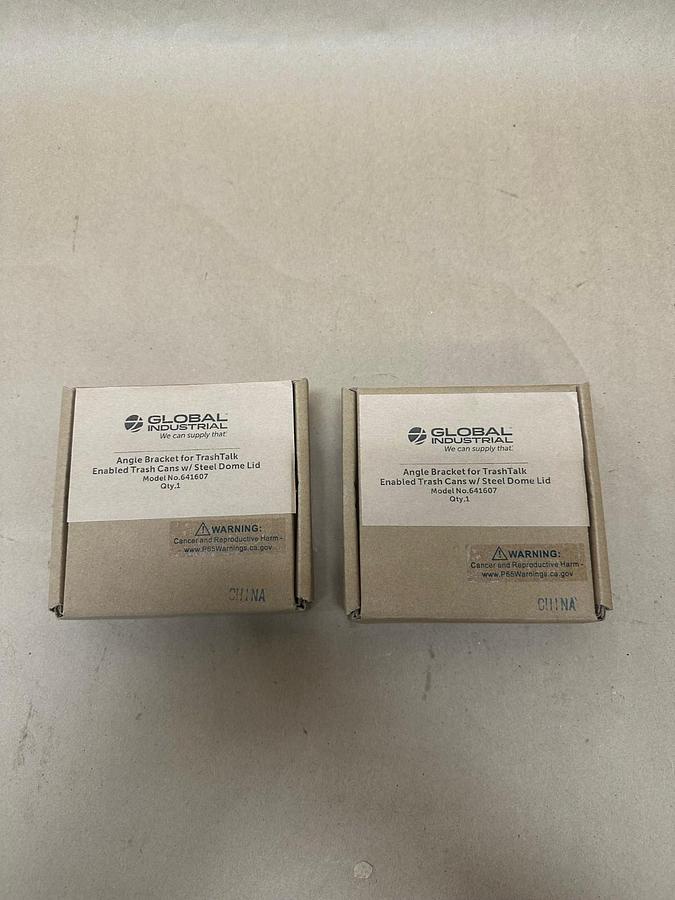 Used Global Industrial 641607 Angle Bracket, Trashtalk Enabled Trash Cans - Lot of 2