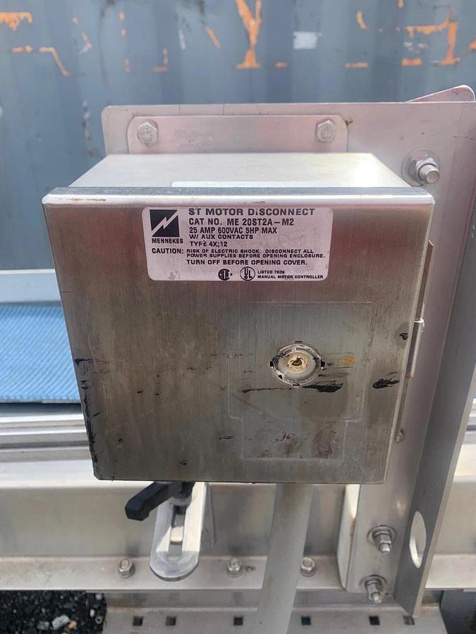 Used Stainless Steel Conveyor, Chevron Belt (9" x96" Belt)