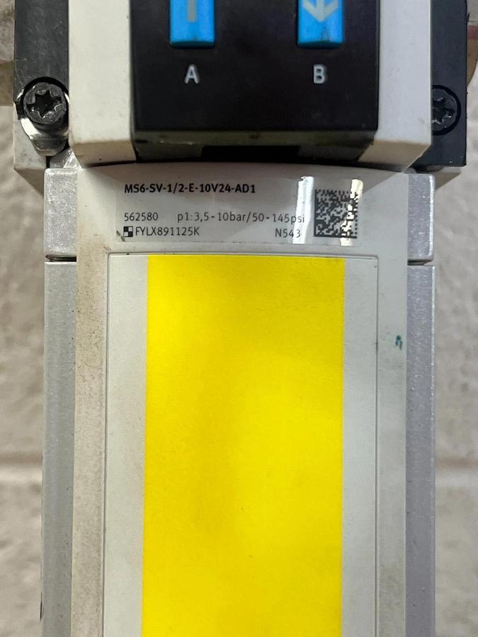 Used Festo MS6-SV-1/2-E-10V24-AD1 Soft Start/ Quick Exhaust Valve