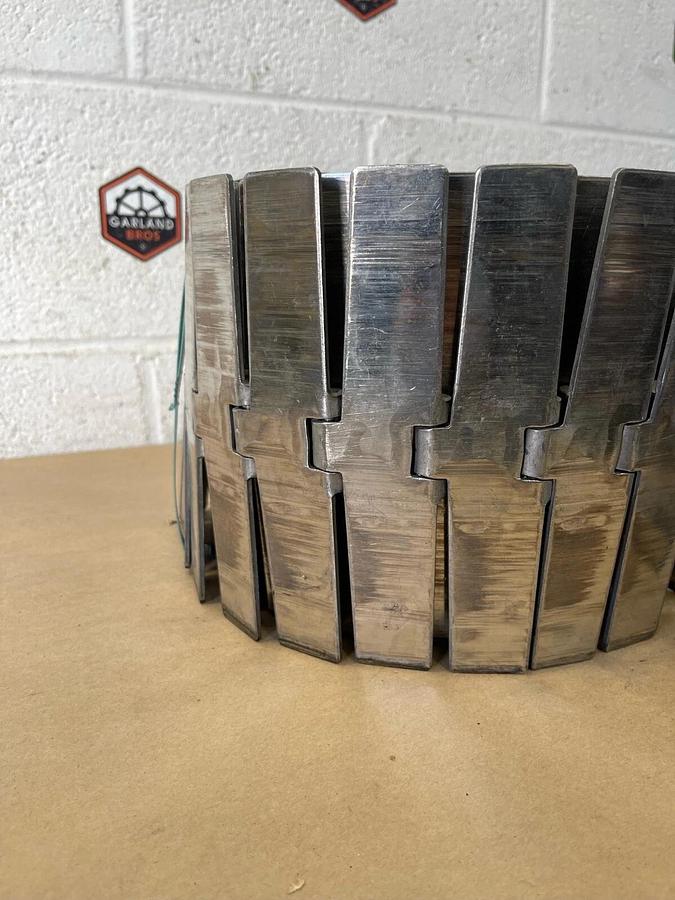 Used Rexnord SS881 BC 91 Stainless Steel Side Flexing Tabletop Chain L:186.5” W:7.5"