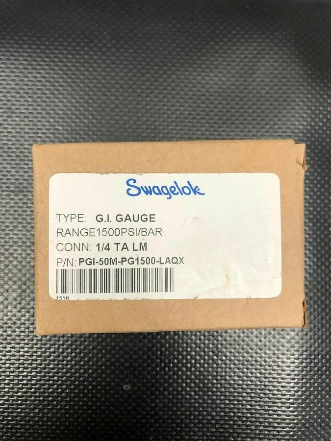 Swagelok PGI-50M-PG1500-LAQX, G.I. Gauge, Range: 0-1500 PSI