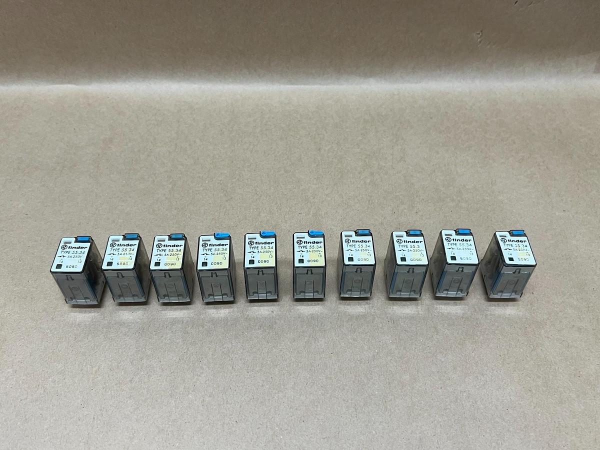 Used Finder 55.34 5A, 250V, Relay - Lot of 10