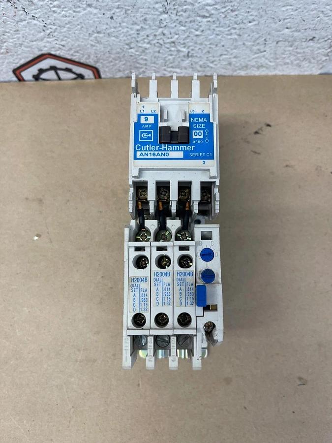 Used Cutler-Hammer AN16ANO Motor Starter, Ser C1, 9A 600V w/ C306DN3 Ser B1 Relay