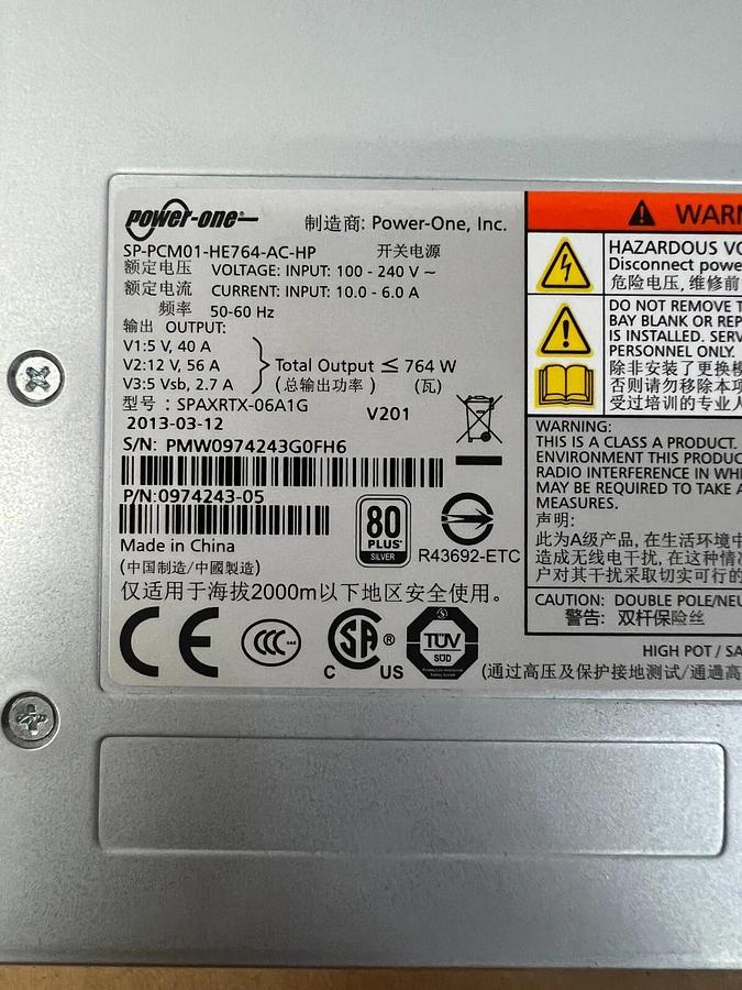 Used HP SP-PCM01-HE764-AC-HP HP Power Supply