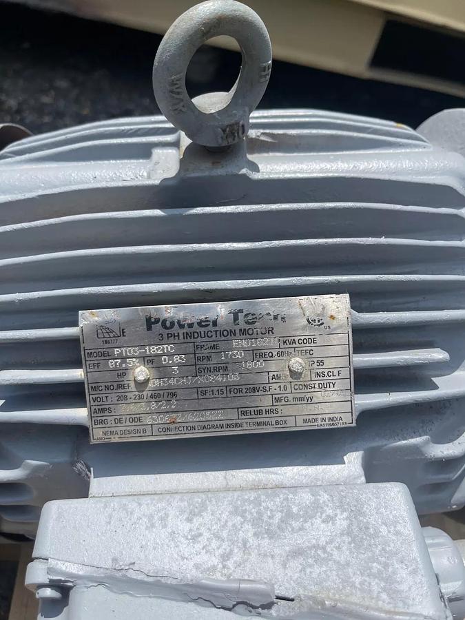 Used Hub City 385 Speed Reducer w/ 3 HP Power Tech Electric Motor, Ratio 60:1